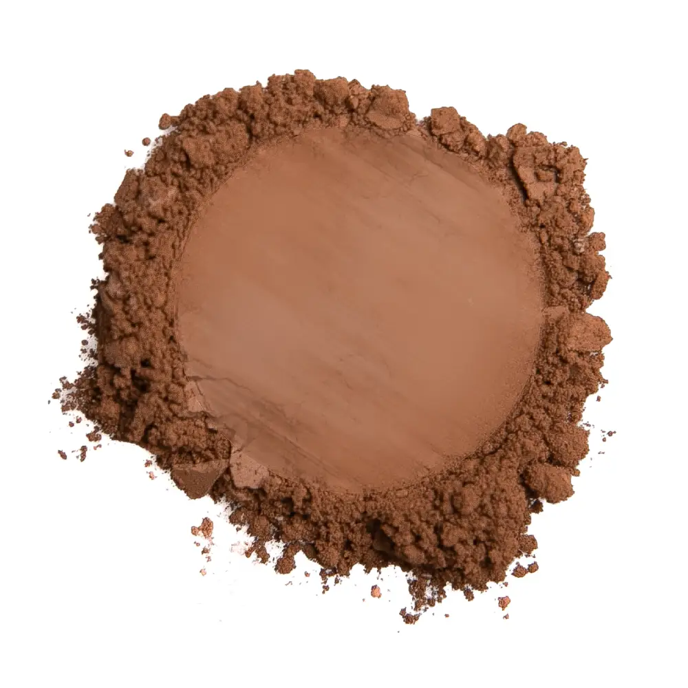Close up image of makeup powder in brown color